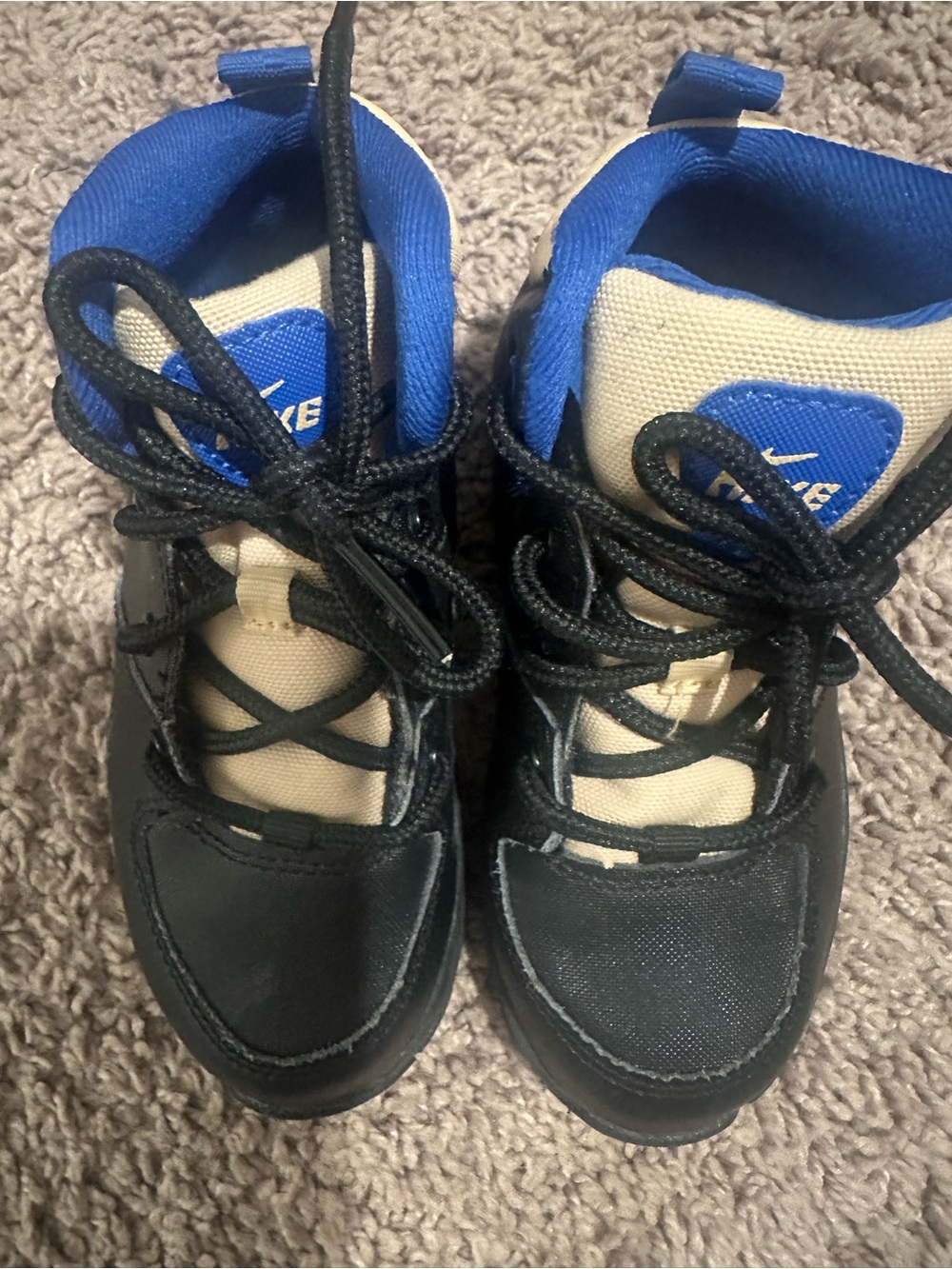 Nike Kids Black, Blue & Cream High-Top Sneakers